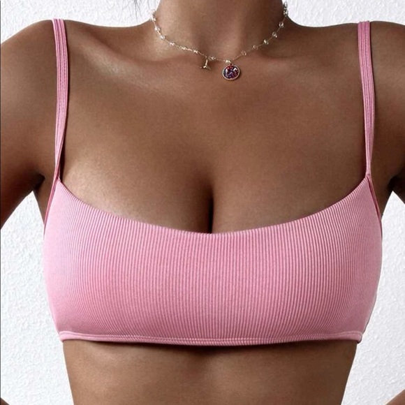 SHEIN Other - Pink Ribbed Bikini Top
